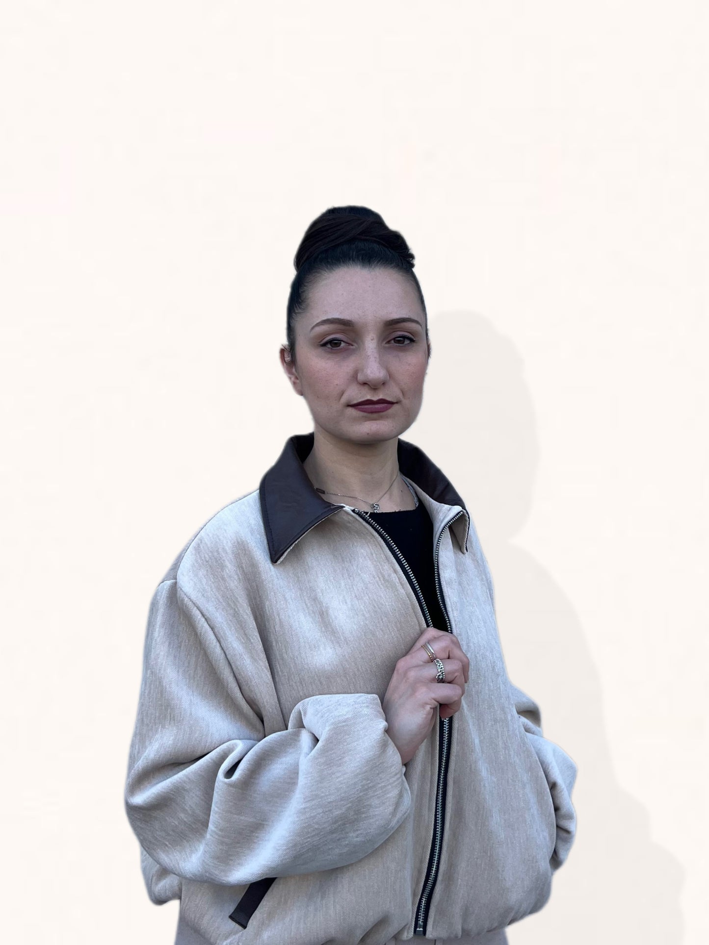 GIACCA ZIP CONTRAST