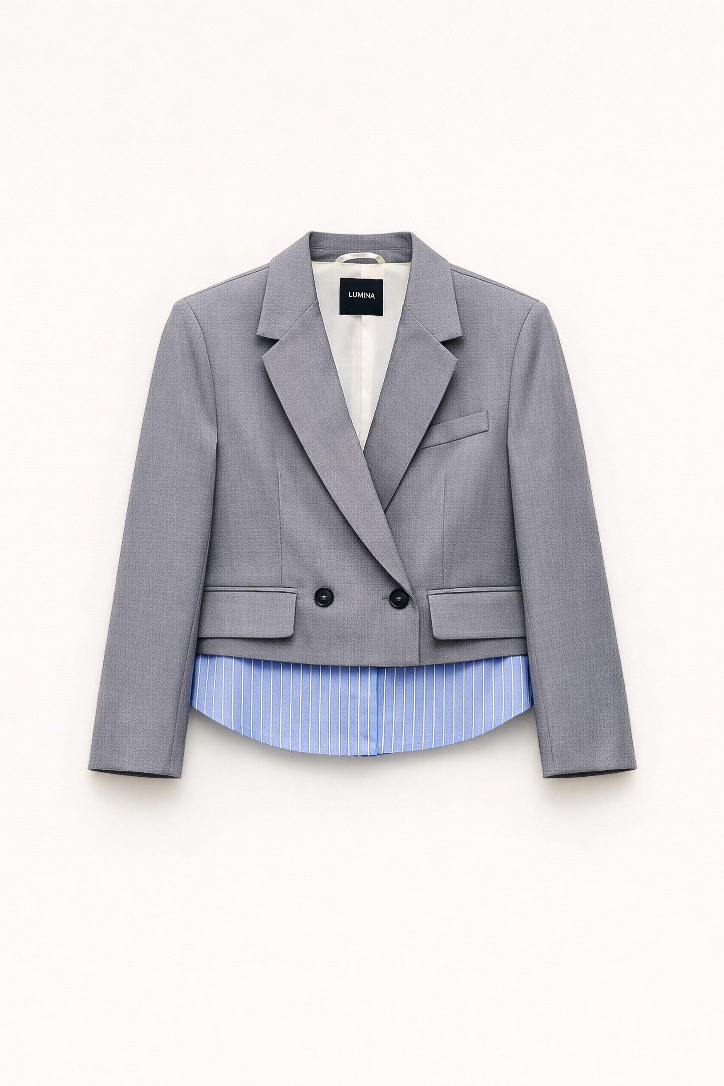 BLAZER CROP GRIGIO - LUMINA