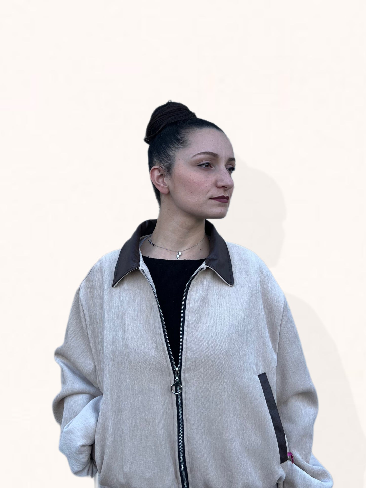 GIACCA ZIP CONTRAST