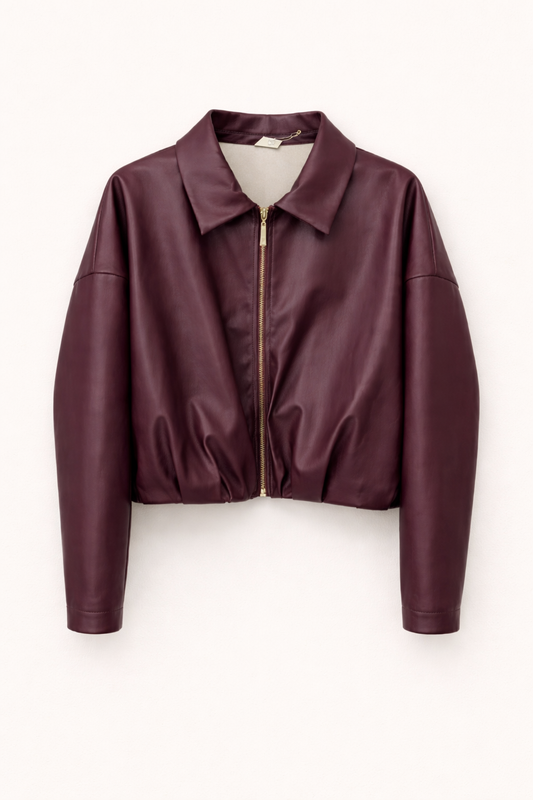 GIACCA CORTA FAUX LEATHER ZIP