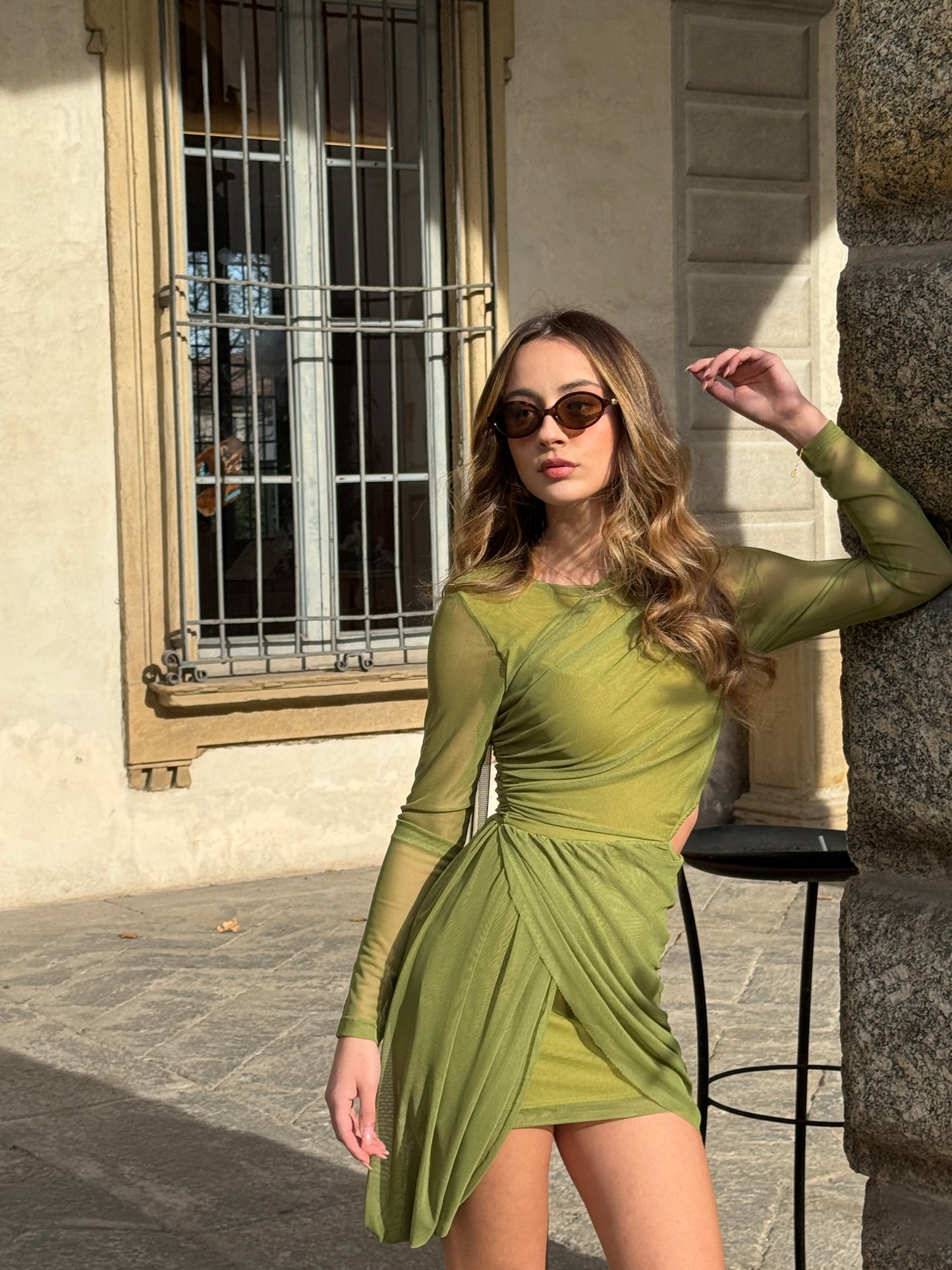 ABITO MINI DRAPPEGGIATO CUT-OUT - LUMINA