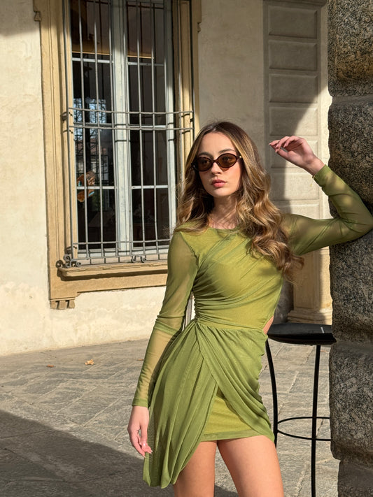 ABITO MINI DRAPPEGGIATO CUT-OUT - LUMINA